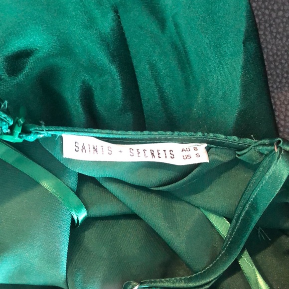 Green Satin Dress - Picture 5 of 5